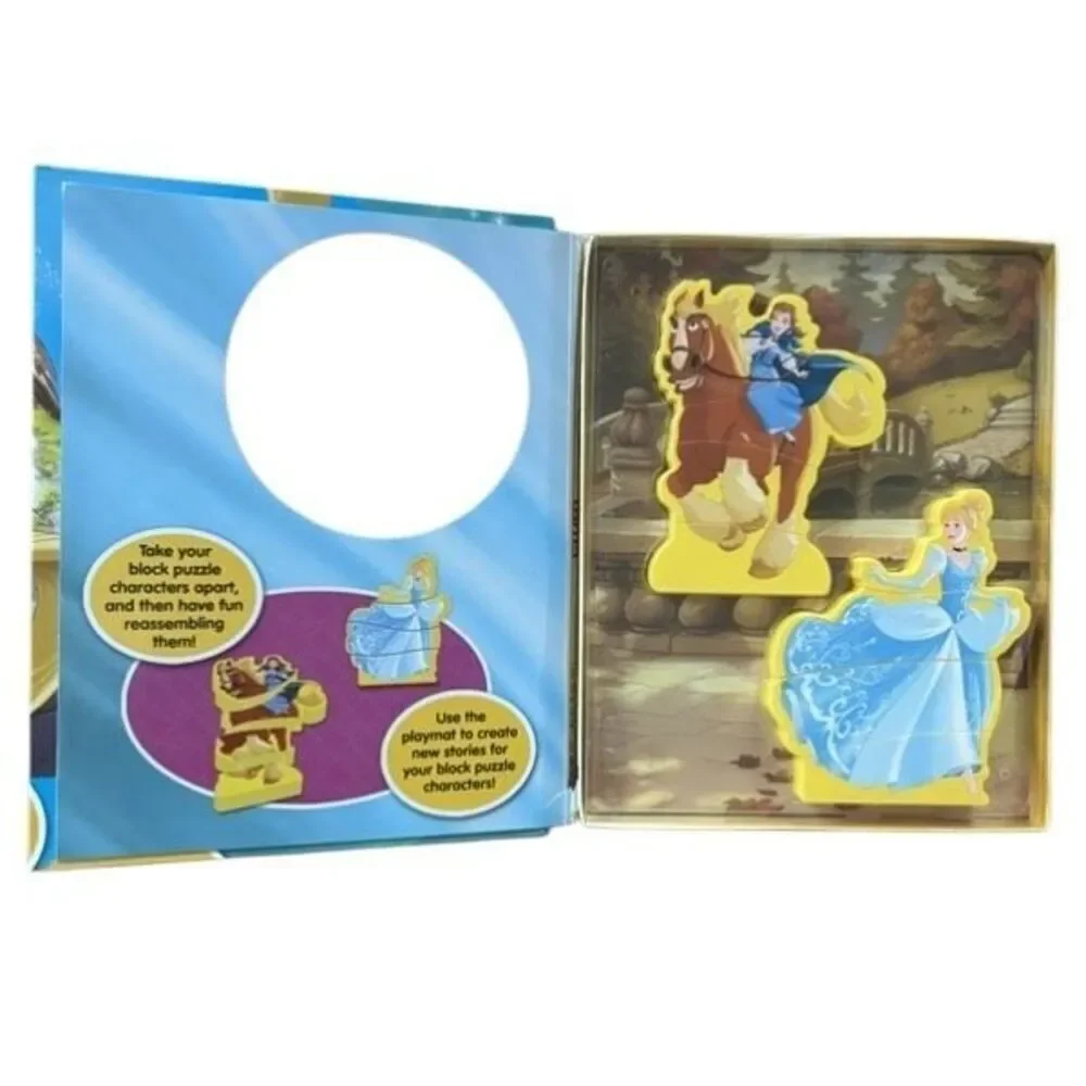 Disney Princess Book & Blocks With 2 Block Puzzle Characters